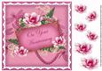 Cerise Magnolia Anniversary 8in Vintage Decoupage Topper