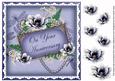 Dark Blue Magnolia Anniversary 8in Vintage Decoupage Topper