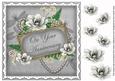 Silver Magnolia Anniversary 8in Vintage Decoupage Topper