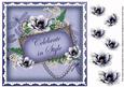 Dark Blue Magnolia Celebrate 8in Vintage Decoupage Topper