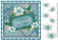 Teal Magnolia Celebrate 8in Vintage Decoupage Topper