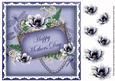 Dark Blue Magnolia Mothers Day 8in Vintage Decoupage Topper