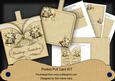 Cream Bells Wedding Invitation Vintage Pocket Pull Card Kit