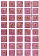 Cerise Sweet Peas Alphabet Embellishment Sheet