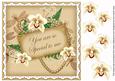 Cream Orchid So Special to Me 8in Vintage Decoupage Topper