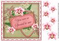 Pink g Orchid So Special to Me 8in Vintage Decoupage Topper