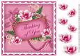 Cerise Magnolia Thinking of You 8in Vintage Decoupage Topper