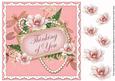 Pink Magnolia Thinking of You 8in Decoupage Topper