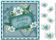 Teal Magnolia Thinking of You 8in Decoupage Topper