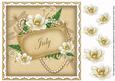 Cream Magnolia July 8in Vintage Decoupage Topper