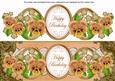 Borange Pansy Happy Birthday Large Dl Topper