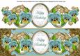 Dusky Teal Pansy Happy Birthday Large Dl Topper