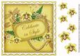 Lemon Orchid Celebrate in Style 8in Vintage Decoupage Topper