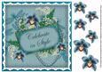Teal Orchid Celebrate in Style 8in Decoupage Topper