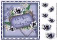 Dark Blue Magnolia Wedding Day 8in Vintage Decoupage Topper