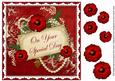 Big Red Poppy Special Day 8in Vintage Decoupage Topper