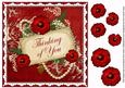 Red Poppy Thinking of You 8in Vintage Decoupage Topper