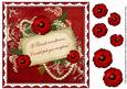 Big Red Poppy If Friends Were -  8in Vintage Decoupage Topper