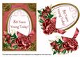 Dark Red Rose 80 Years Young! Oval 7x5in Step by Step