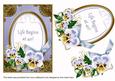 Blue Pansy Life Begins at 40! Oval 7x5in Step by Step