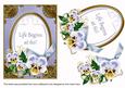 Blue Pansy Life Begins at 60! Oval 7x5in Step by Step