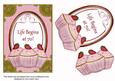 Berry Cupcake Life Begins at 70! Oval 7x5in Step by Step