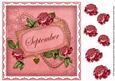 Cerise Roses September 8in Vintage Decoupage Topper