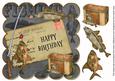 Black Fishing Happy Birthday 8in Decoupage Step by Step