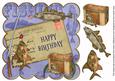 Blue Fishing Happy Birthday 8in Decoupage Step by Step