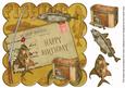 Gold Fishing Happy Birthday 8in Decoupage Step by Step