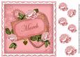 Pink Roses March 8in Vintage Decoupage Topper