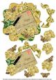 Gold Carnations Anniversary 6in Bracket Decoupage Topper