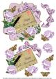 Lilac Rose Happy Anniversary 6in Bracket Decoupage Topper