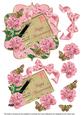 Pink Carnations Anniversary 6in Bracket Decoupage Topper