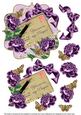 Purple Rose in My Prayers 6in Bracket Decoupage Topper