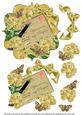Gold Carnations in My Prayers 6in Bracket Decoupage Topper