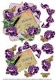 Purple Rose Wedding Day 6in Bracket Decoupage Topper