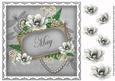 Silver Magnolia May 8in Vintage Decoupage Topper