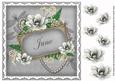 Silver Magnolia June 8in Vintage Decoupage Topper