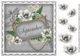 Silver Magnolia September 8in Vintage Decoupage Topper