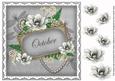 Silver Magnolia October 8in Vintage Decoupage Topper
