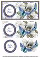 Blue Butterfly Just a Note Dl Decoupage Topper