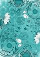 Teal Lace Retro Floral A4 Backing Paper