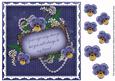 Dark Blue Pansy Age Change 8in Vintage Decoupage Topper