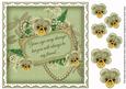 Olive Pansy Age Change 8in Vintage Decoupage Topper
