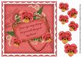 Red Pansy Age Change 8in Vintage Decoupage Topper