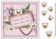 Lilac Pansy Another Year Older! 8in Vintage Decoupage Topper