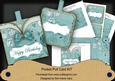 Teal Birdcage Happy Birthday Vintage Pocket Pull Card Kit