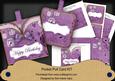 Purple Birdcage Happy Birthday Vintage Pocket Pull Card Kit