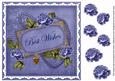 Dark Blue Rose Best Wishes 8in Decoupage Topper